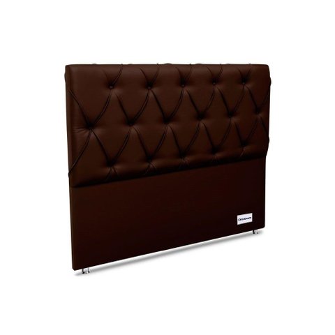 Cabeceira Cama Box Estofada Murat Facto Brown Casal - Courano Marrom - Ortobom