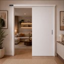 Ver imagem 1 de Porta Correr Lisa Prime Trilho Embutido Branco Concha 72 x 210 Direito Rodam