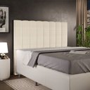 Ver imagem 1 de Cabeceira Cama Box Casal 140 Cm Dália W01 Linho Palha - Lyam Decor