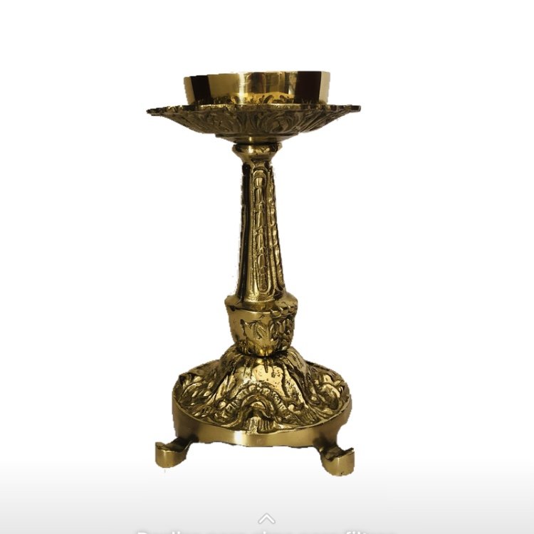 Castiçal Bronze Vela 7 Dias Igrejas Casa Decoração Religião