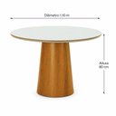 Ver imagem 3 de Sala de Jantar Redonda 4 Cadeiras Maciça Cone-linho-imperial