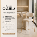 Ver imagem 6 de Kit 2 Banquetas Cozinha Alta 98cm Industrial Camila Aço Dourado com Encosto Off White