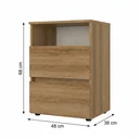 Ver imagem 3 de Mesa de Cabeceira 2 Gavetas 48x68cm Condessa Yescasa Marrom/Almendra