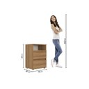 Ver imagem 4 de Mesa de Cabeceira 2 Gavetas 48x68cm Condessa Yescasa Marrom/Almendra