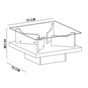 Ver imagem 6 de Mesa de Centro para Sala de Estar Quadrada Tampo de Vidro 70cm Cleo A05 Off White - Lyam Decor