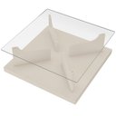 Ver imagem 7 de Mesa de Centro para Sala de Estar Quadrada Tampo de Vidro 70cm Cleo A05 Off White - Lyam Decor