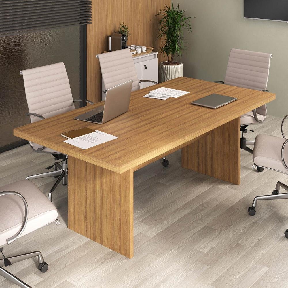 Mesa de Escritório 200cm para Reunião com Tampo 30mm Multimóveis Cr25281 - 2