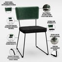 Ver imagem 4 de Kit 04 Cadeiras Decorativas Sala Jantar Allana L02 Facto Verde Musgo Linho Chumbo - Lyam Decor