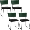 Ver imagem 1 de Kit 04 Cadeiras Decorativas Sala Jantar Allana L02 Facto Verde Musgo Linho Chumbo - Lyam Decor