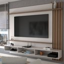 Ver imagem 2 de Painel para Tv até 70 Polegadas Christiania 3 Portas Ripado Amêndoa/off White Matte - Panorama Móvei