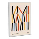 Ver imagem 1 de Quadro Decorativo Geometrico Abstrato Hastes Verticais com Moldura Filete