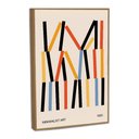 Ver imagem 2 de Quadro Decorativo Geometrico Abstrato Hastes Verticais com Moldura Filete