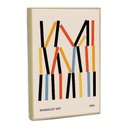 Ver imagem 3 de Quadro Decorativo Geometrico Abstrato Hastes Verticais com Moldura Filete