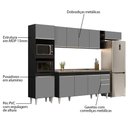 Ver imagem 7 de Armário de Cozinha Modulada 5 Peças Cp18 Balcão com Pia Inox Preto-cinza - Lumil