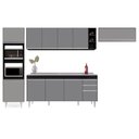 Ver imagem 4 de Armário de Cozinha Modulada 5 Peças Cp18 Balcão com Pia Inox Preto-cinza - Lumil