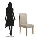 Ver imagem 6 de Kit 2 Cadeiras Semplice Linho Encosto Courino Helo Cinza/Mel/Marrom