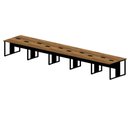 Ver imagem 2 de Mesa Escritório Plataforma 10 Lugares 6 M Pé Metal Nog Pr F5 Cor:nogal com Preto