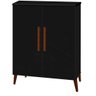 Buffet aparador Colombia 2 portas balcão retrô fechado cor Preto fosco Black PASSE BEM - 2