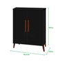 Buffet aparador Colombia 2 portas balcão retrô fechado cor Preto fosco Black PASSE BEM - 3