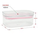 Ver imagem 3 de Kit com 3 Potes Herméticos Empilháveis Transparentes 425ml:Rosa
