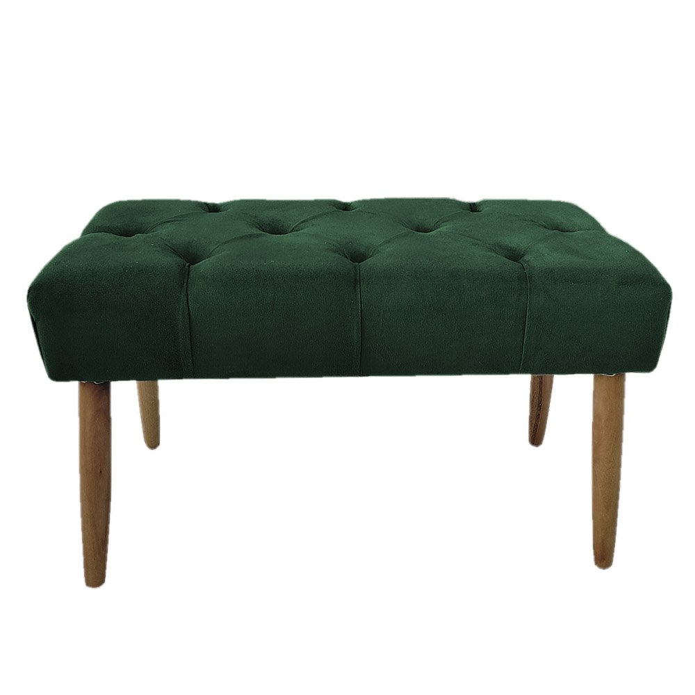 Banco Estofado Jade 80cm Suede Verde - Majú Decor