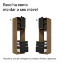 Ver imagem 4 de Torre Quente 60 Cm 1 Porta 3 Gavetas Rustic/preto Lux Madesa