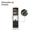 Ver imagem 2 de Torre Quente 60 Cm 1 Porta 3 Gavetas Rustic/preto Lux Madesa