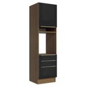 Ver imagem 1 de Torre Quente 60 Cm 1 Porta 3 Gavetas Rustic/preto Lux Madesa