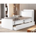 Ver imagem 6 de Cama Solteiro Tamires 2 Gavetas Bau Cama Auxiliar 2 Colchão:branco