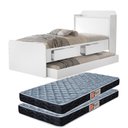 Ver imagem 1 de Cama Solteiro Tamires 2 Gavetas Bau Cama Auxiliar 2 Colchão:branco