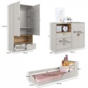 Ver imagem 4 de Quarto Infantil Cama Montessoriana, Cômoda e Guarda Roupas Lille Cj076 Arenas