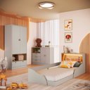 Ver imagem 1 de Quarto Infantil Cama Montessoriana, Cômoda e Guarda Roupas Lille Cj076 Arenas