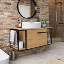 Ver imagem 3 de Gabinete Banheiro sem Cuba Armário Lavabo Porta Toalha L1019