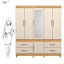 Ver imagem 4 de Guarda-Roupa Casal com Espelho 6 Portas Guarujá