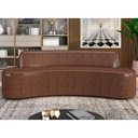 Ver imagem 2 de Sofá 3 Lugares Curvo Sala de Estar Living Cancún D02 Couríssimo Marrom 180cm B-38 - Lyam Decor