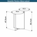 Ver imagem 4 de Mesa Lateral Industrial Chanfrada Artesano 44 Cm (largura) 2 Tampos Mdp Nero (preto) Pé Aço