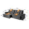 Sofá Retrátil Reclinável 230cm Ascari Suede Velut com molas Ensacadas - King House - 3