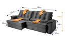 Ver imagem 3 de Sofá Retrátil Reclinável 230cm Ascari Suede Velut com molas Ensacadas - King House