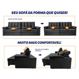 Sofá Retrátil Reclinável 230cm Ascari Suede Velut com molas Ensacadas - King House - 5