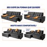 Sofá Retrátil Reclinável 230cm Ascari Suede Velut com molas Ensacadas - King House - 5