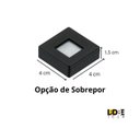 Ver imagem 3 de Kit 3 Spot LED Quadrado Sobrepor Embutir p/Móveis Nichos:Branco Frio/Preto
