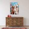 Quadro Decorativo Animais Casal de Cachorros e Um Filhote - 200x120 Cm - 5