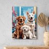 Quadro Decorativo Animais Casal de Cachorros e Um Filhote - 200x120 Cm - 1