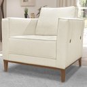 Ver imagem 2 de Poltrona Decorativa Balli 1 Lugar Pes Madeira Linho Natural Ezz