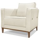 Ver imagem 1 de Poltrona Decorativa Balli 1 Lugar Pes Madeira Linho Natural Ezz