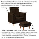 Ver imagem 4 de Poltrona Decorativa Sala de Estar Quarto Leitura Paris Suede:marrom