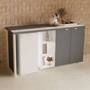 Ver imagem 5 de Aparador Frigobar Embutir Esquerdo Armário 2 Portas com Pés em Metal Corporate