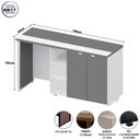 Ver imagem 3 de Aparador Frigobar Embutir Esquerdo Armário 2 Portas com Pés em Metal Corporate