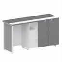 Ver imagem 4 de Armário Embutir Esquerdo Armário 2 Portas Pés em Metal 180cm Corporate Cinza