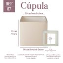 Ver imagem 2 de Cupula Clássica de Abajur Luminaria 30x30x30cm Quadrado Tecido Algodão Soquete Importado Ref 57